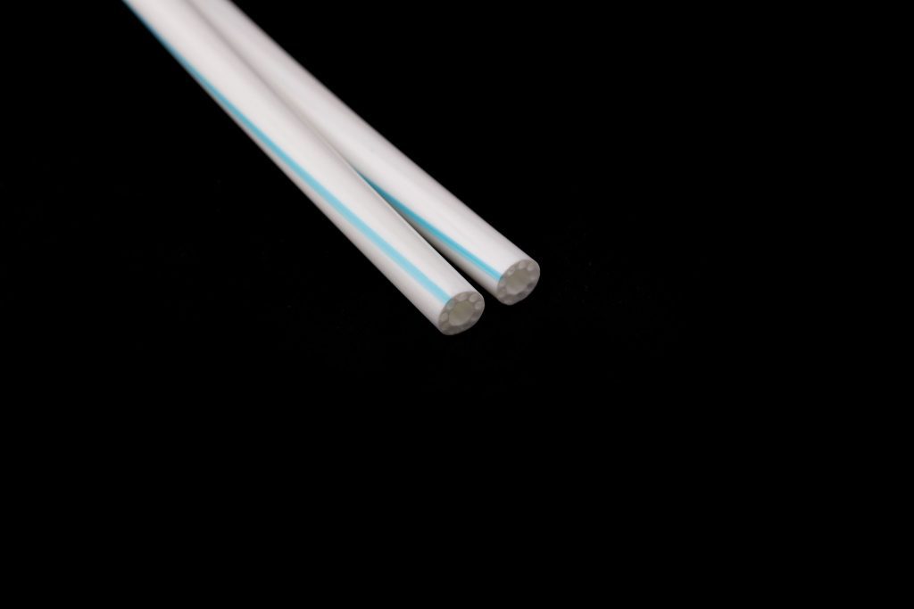 multi-lumen radiopaque striped tube