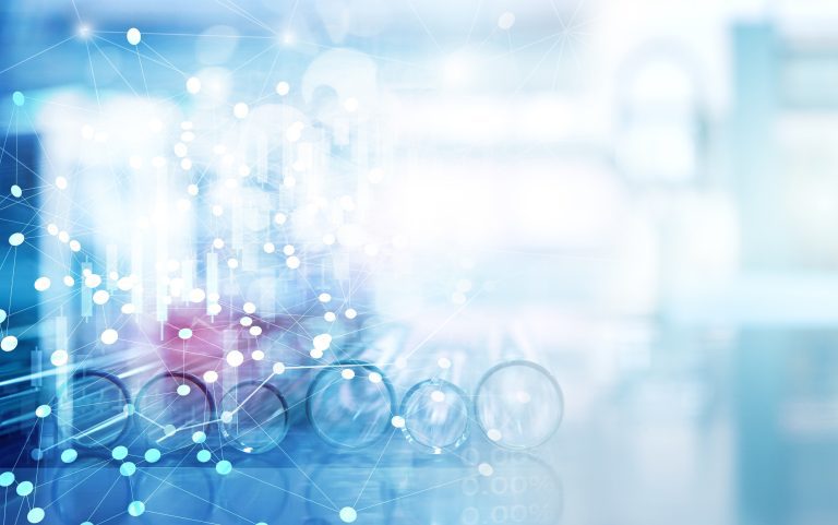 test tubes with lab background