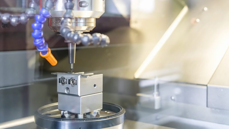 edm wire cutting machine in action