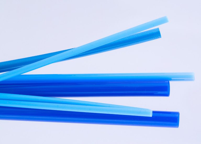 group of blue unreinforced tubes